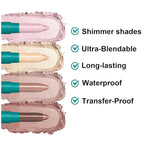 Eyeshadow Stick, Eye Shadow Brightener Stick Glitter Highlighter Makeup Eye Liner, Shimmer Creamy Long Lasting Eye Makeup(4Pcs