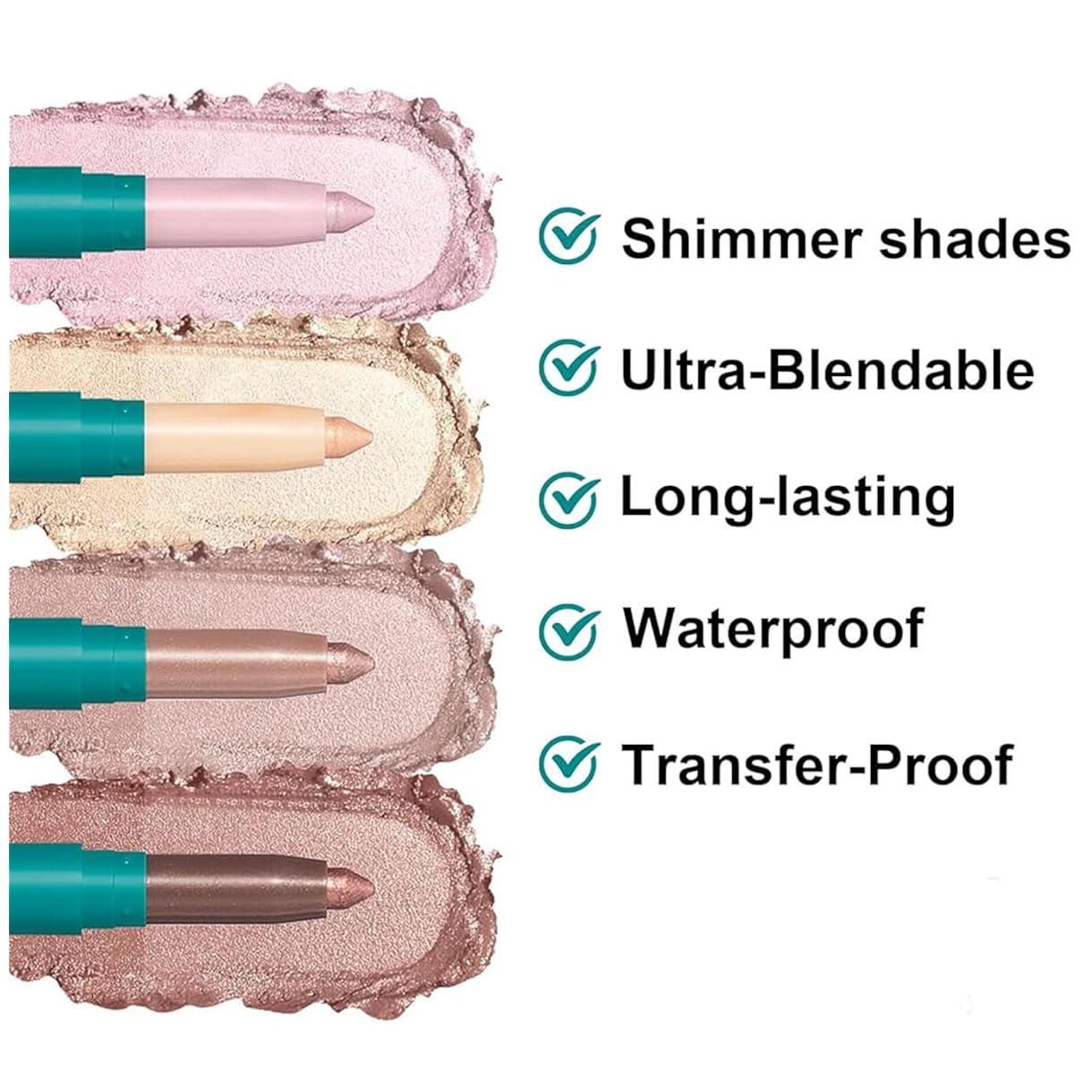 Eyeshadow Stick, Eye Shadow Brightener Stick Glitter Highlighter Makeup Eye Liner, Shimmer Creamy Long Lasting Eye Makeup(4Pcs