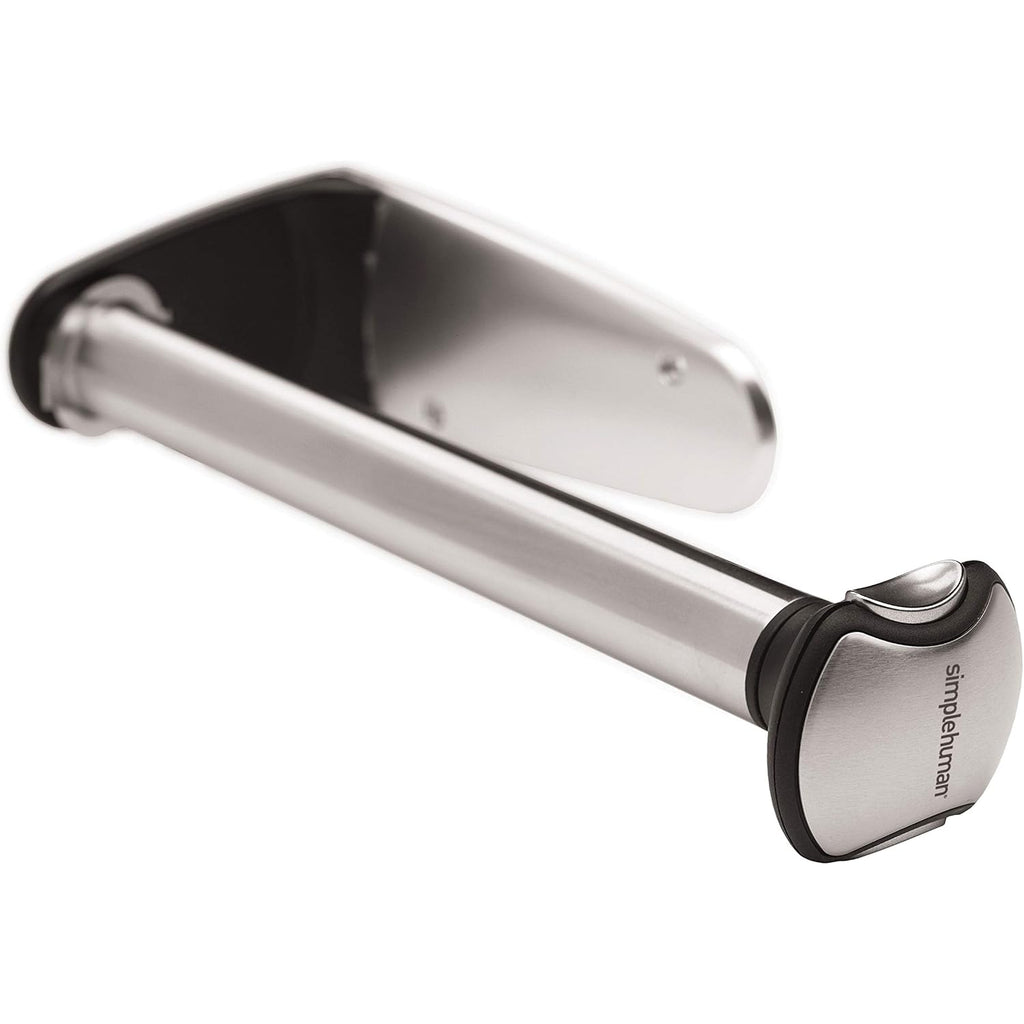 Simplehuman Wall Mount Paper Towel Holder, Under-Cabinet Or Wall Mounted Rack, Horizontal Or Vertical Install, One-Handed Tear With Tension Spring, Quick-Release Knob, Brushed Stainless Steel