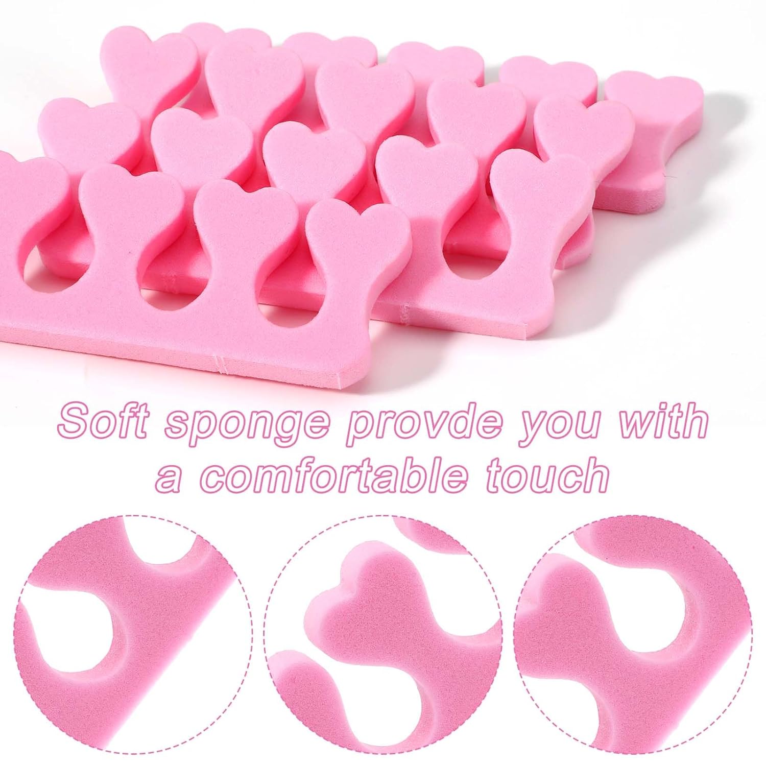 Piriuuo 12 Pcs Sponge Toe Separators for Pedicure, Soft Foam Toe Separators Comfortable Toe Separators for Women Flexible Toe Spacers for Pedicures Toe Dividers for Women Nail Art Pedicure Manicure