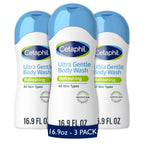 Cetaphil Ultra Gentle Refreshing Body Wash, Refreshing Scent For Dry To Normal, Sensitive Skin, 16.9Oz Pack Of 3, With Aloe Vera, Calendula, Vitamin B5, Hypoallergenic, Dermatologist Tested