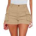 Cargo Shorts for Women Trendy High Wasited Casual Summer Stretchy Utility Cut Off Shorts with Pockets