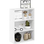 Furinno Pasir Book Shelf, 3-Tier Bookshelf, Storage Shelves Bookcase, 9.7 X 23.7 X 31.5, For Living Room, Bedroom, Home Office, Plain White