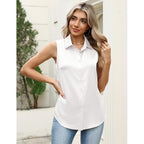 Zeagoo Womens Satin Blouse Sleeveless Silk Tank Tops Button Down Shirts Business Casual Outfits 2026