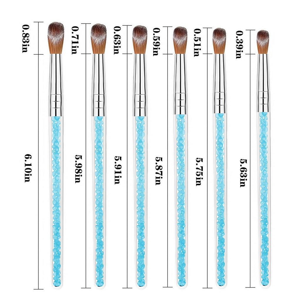 7 Multi-Size Nail Art Brush Set Nail Art Tool Set Resin Palette For DIY Makeup Display Board For Home Salon Pro & Beginner
