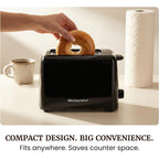 Elite Gourmet 2-Slice Cool Touch Toaster – 6 Browning Levels, Extra Wide 1.25” Slots for Bagels & Thick Bread, Cancel Function, Compact, ETL Certified, Black