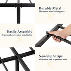 Allewie Queen Size Metal Platform Bed Frame With Victorian Style Wrought Iron-Art Headboard/Footboard, No Box Spring Required, Black