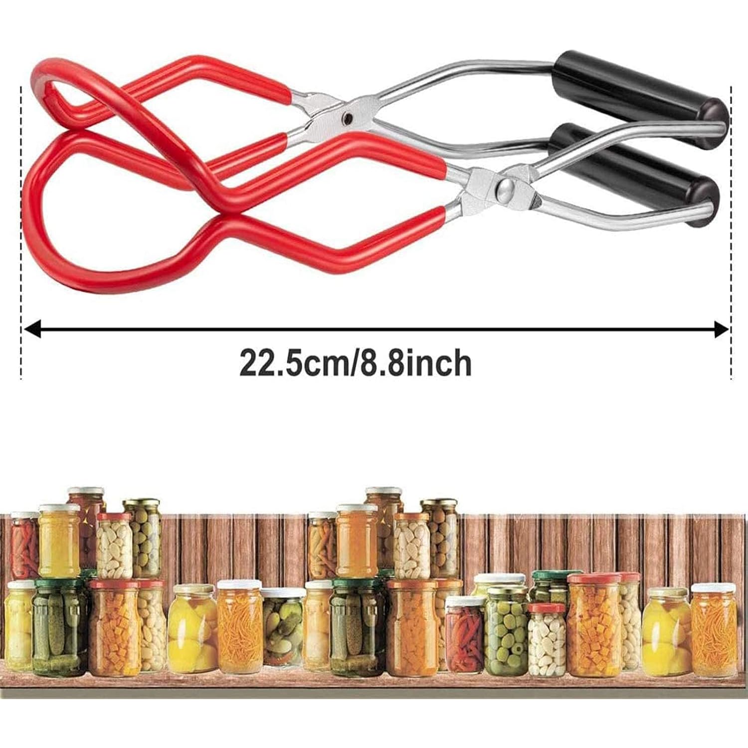 Oriflame Canning Jar Lifter Tongs, Stainless Steel Jar Lifter With Rubber Grips - For Slip Wide-Mouth Clip For Kitchen Restaurant