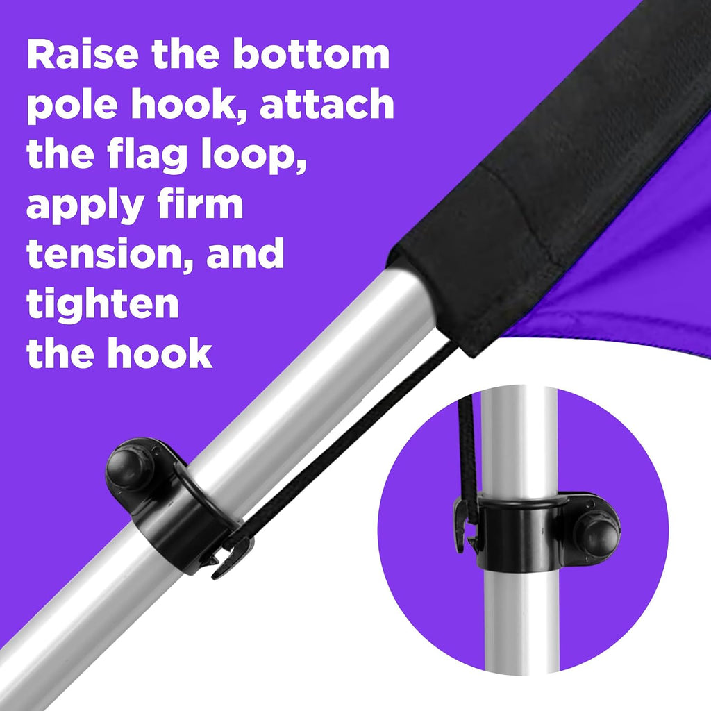 Lookourway Feather Flag Pole Kit - 13 Feet Tall Swooper Flag Pole Kit With Rotating Ground Spike - Banner Flag Pole For 12Ft Arc Shaped Outdoor Advertising Flags