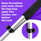 Lookourway Feather Flag Pole Kit - 13 Feet Tall Swooper Flag Pole Kit With Rotating Ground Spike - Banner Flag Pole For 12Ft Arc Shaped Outdoor Advertising Flags