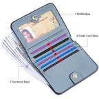 Toughergun Women’s Small Slim Leather Wallet with RFID Protection, Compact Bifold Mini Purse with Clear ID Window