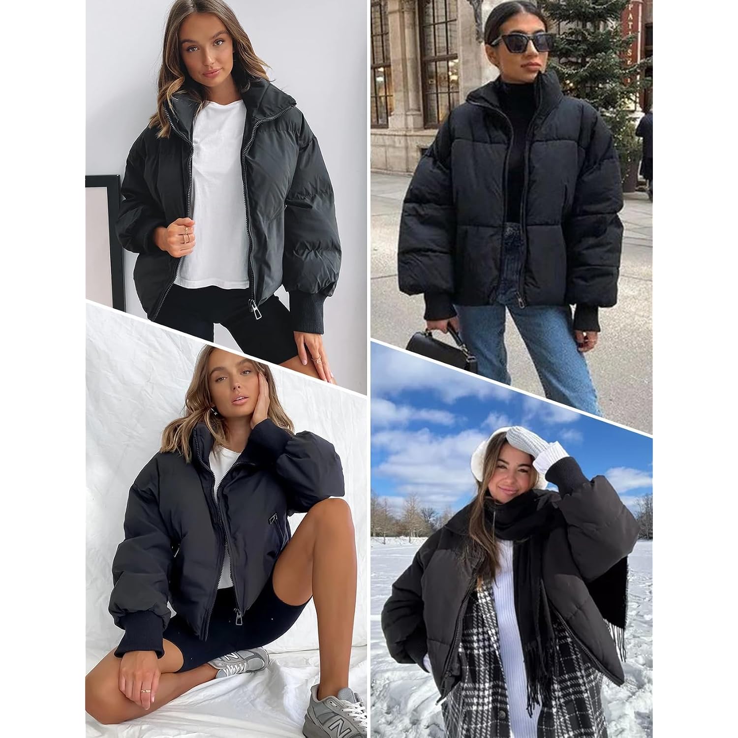 Gihuo Women’S Winter Cropped Puffer Jacket Coat Short Warm Quilted Jacket 2026