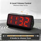 2-In-1 Battery & Usb Dual Operated Alarm Clock, Portable Cordless Digital Clocks With Dual Alarms, Big Number,5 Dimmers, 4 Volumes, Snooze, Battery Powered