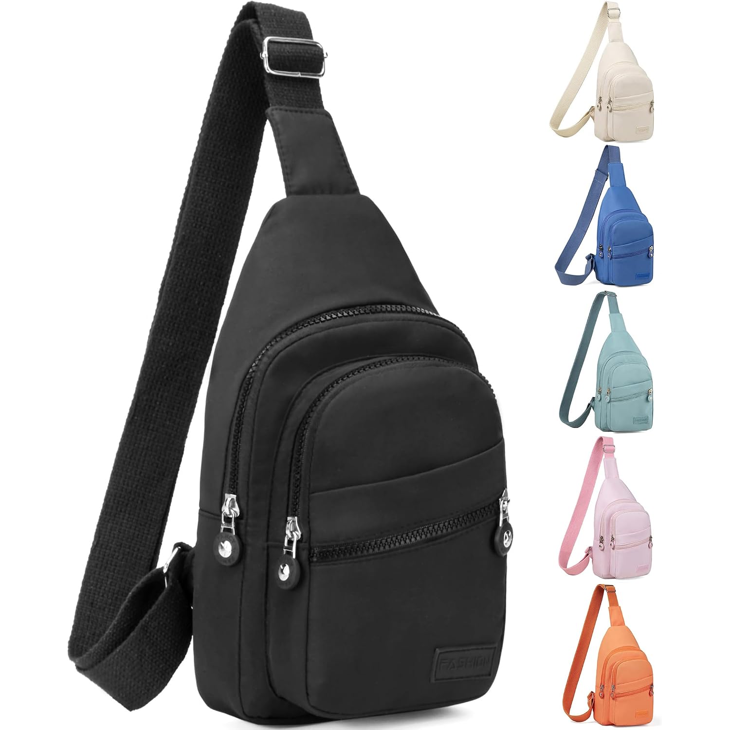 Banelu Small Sling Backpack Crossbody Bags For Women Men, Small Sling Bag Cross Body Bag Fanny Packs Crossbody Purses - Black