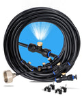 Unco- Misting System, 26 Ft, 7 Brass Mist Nozzles, 3/4" Brass Adapter, Misters For Outside Patio, Misting System For Patio, Garden, Greenhouse, Trampoline, Porch