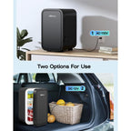 BEICHEN Mini Fridge, 6 Liter / 8 Can Small Refrigerator for Bedroom, Car, Office & Dorm, 110V AC/DC Portable Thermoelectric Cooler & Warmer for Skincare, Food, Drinks, Black