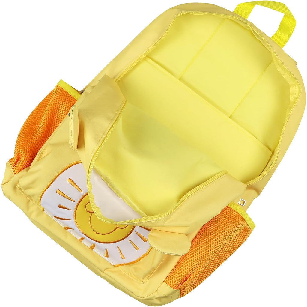 Mad Engine Care Bears Backpack Funshine Bear Embroidered Design 16" Book Bag With 3D Ears