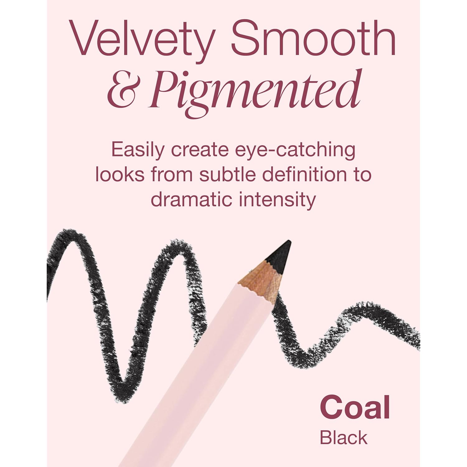 Mineral Fusion Eye Pencil (Black - Coal) - Eyeliner with Soothing Chamomile, Meadowfoam & Vitamin E - Smooth & Long Lasting, Hypoallergenic, Non-Irritating Eye Makeup