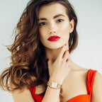Avaner Women'S Bracelet Square Watches: Gold Silver Stainless Steel Strap Analog Quartz Elegant Wrist Watches