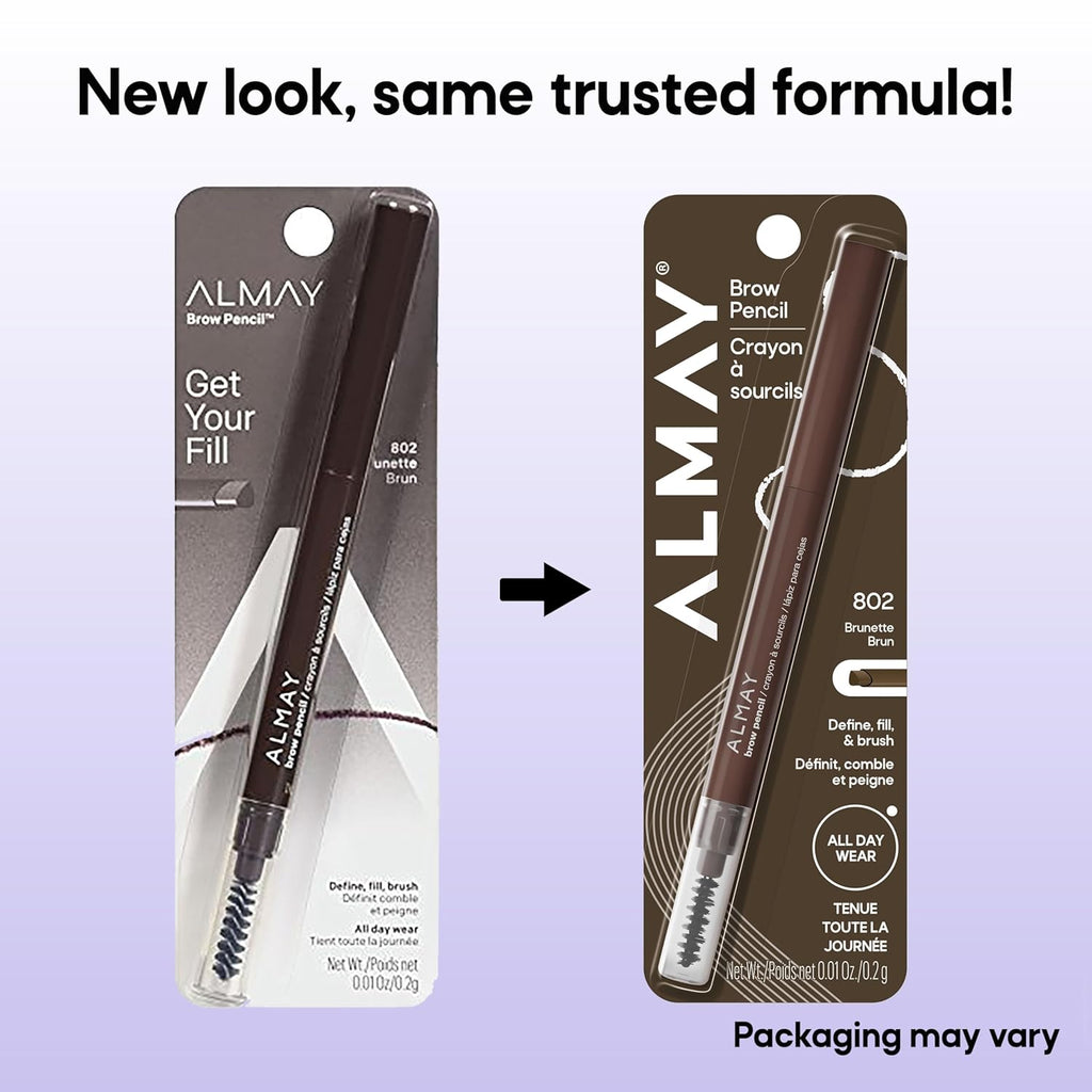 Almay Brow Pencil, Eyebrow Makeup, Hypoallergenic, 802 Brunette