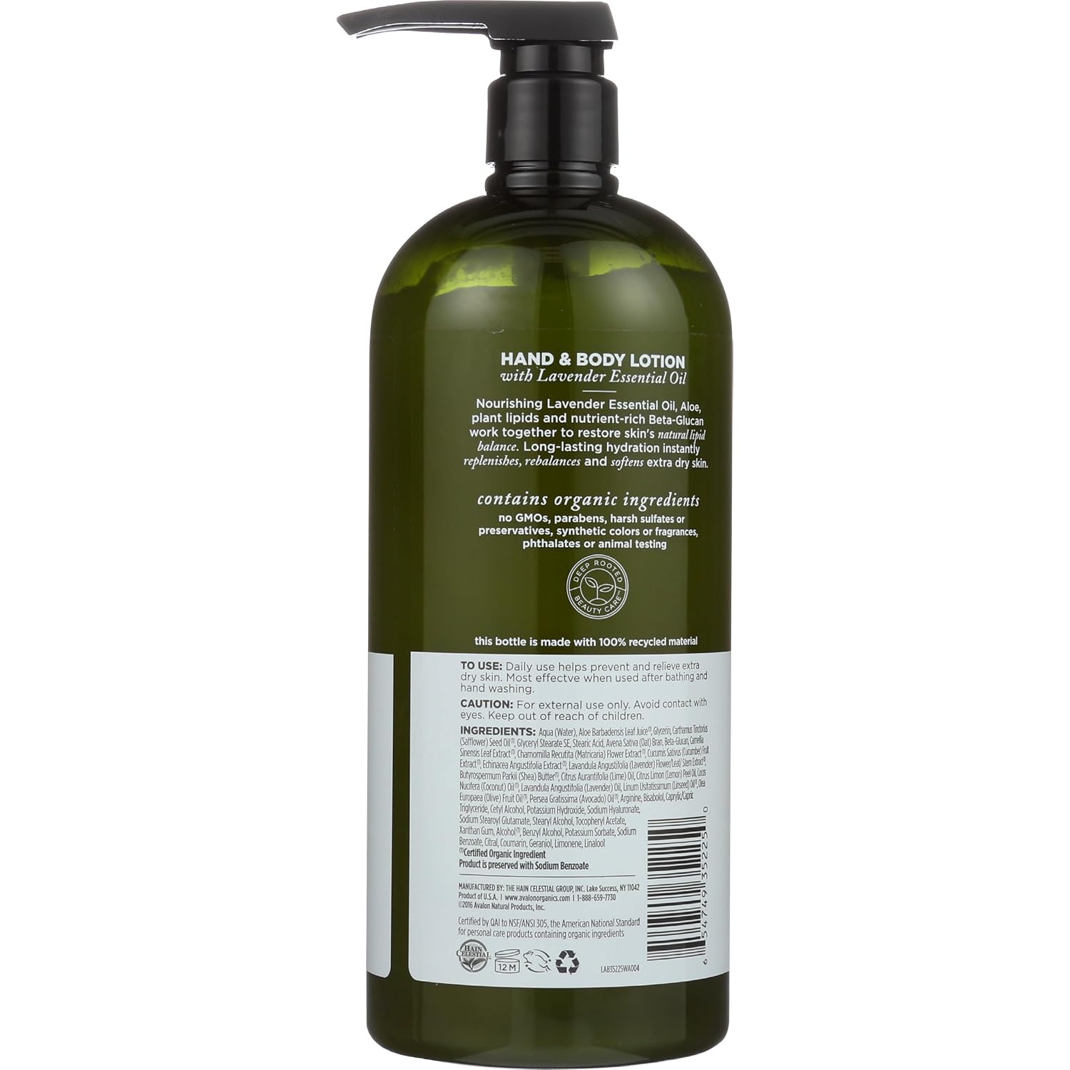Avalon Organics Hand & Body Lotion, Nourishing Lavender, 32 Oz
