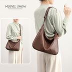 Hobo Bags for Women Foldable Vegan Leather Shoulder Handbag Slouchy Tote Crossbody Purses