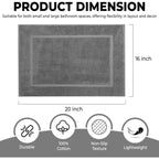Kahaf Collection Bath Mat Floor Towel Set - Absorbent Cotton Hotel Spa Shower/Bathtub Mats [Not A Bathroom Rug] 22"X34" Pack Of 2