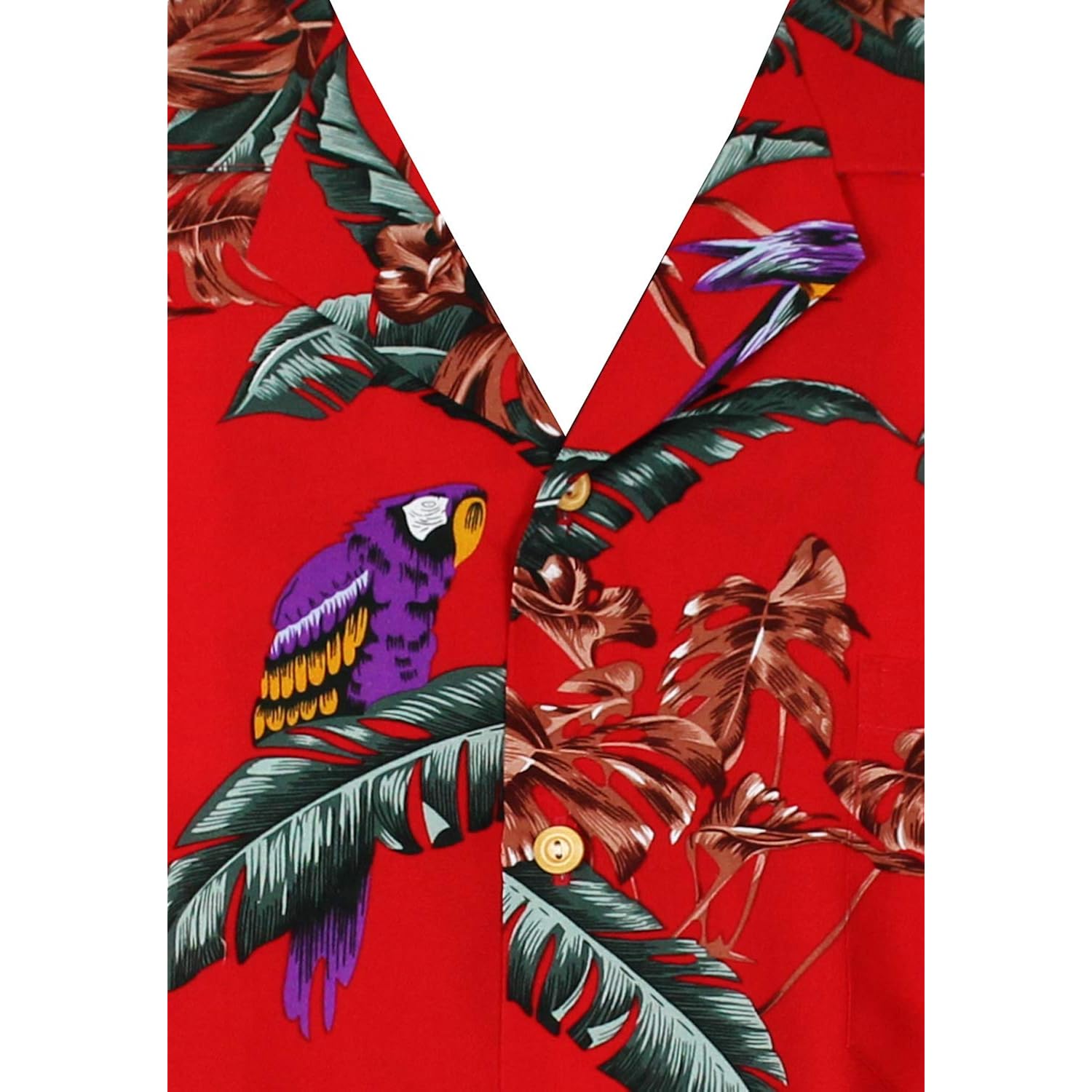 Paradise Found Mens Jungle Bird Tom Selleck Magnum Pi Rayon Shirt