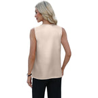 Womens Tank Tops V Neck Silk Satin Camisole Pleated Sleeveless Blouses Dressy Casual Business Summer Basic Tank Shirt