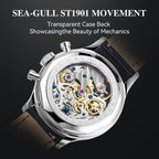 Sea-Gull Men'S Mechanical Wristwatch, Seagull 1963 Aviation Chronograph Pilot Mechanical Watch, Manual Winding, Gd 1963 International Edition, St1901