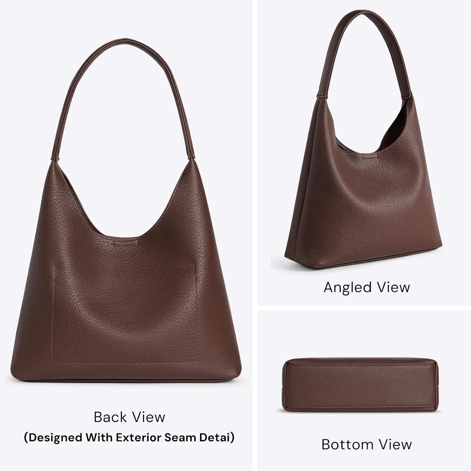 Hobo Bags For Women, Small Slouchy Hobo Purse, Soft Vegan Leather Shoulder Bag Trendy Everyday Tote Handbag, 11'' (28Cm)
