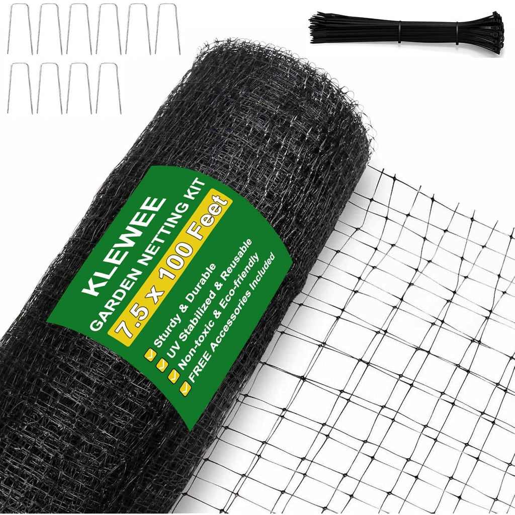 Bird Netting, 7.5 X 100 Ft Heavy Garden Netting Deer Netting For Protect Fruit Trees, Plants And Vegetables Against Birds, Deer, Squirrels And Other Animals