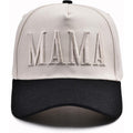 Womens Mama Trucker Hat,Vintage Two-Tone Embroidered Mom Baseball Cap, Mother's Day or Birthday Gift for Mom Beige