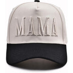 Womens Mama Trucker Hat,Vintage Two-Tone Embroidered Mom Baseball Cap, Mother's Day or Birthday Gift for Mom Beige