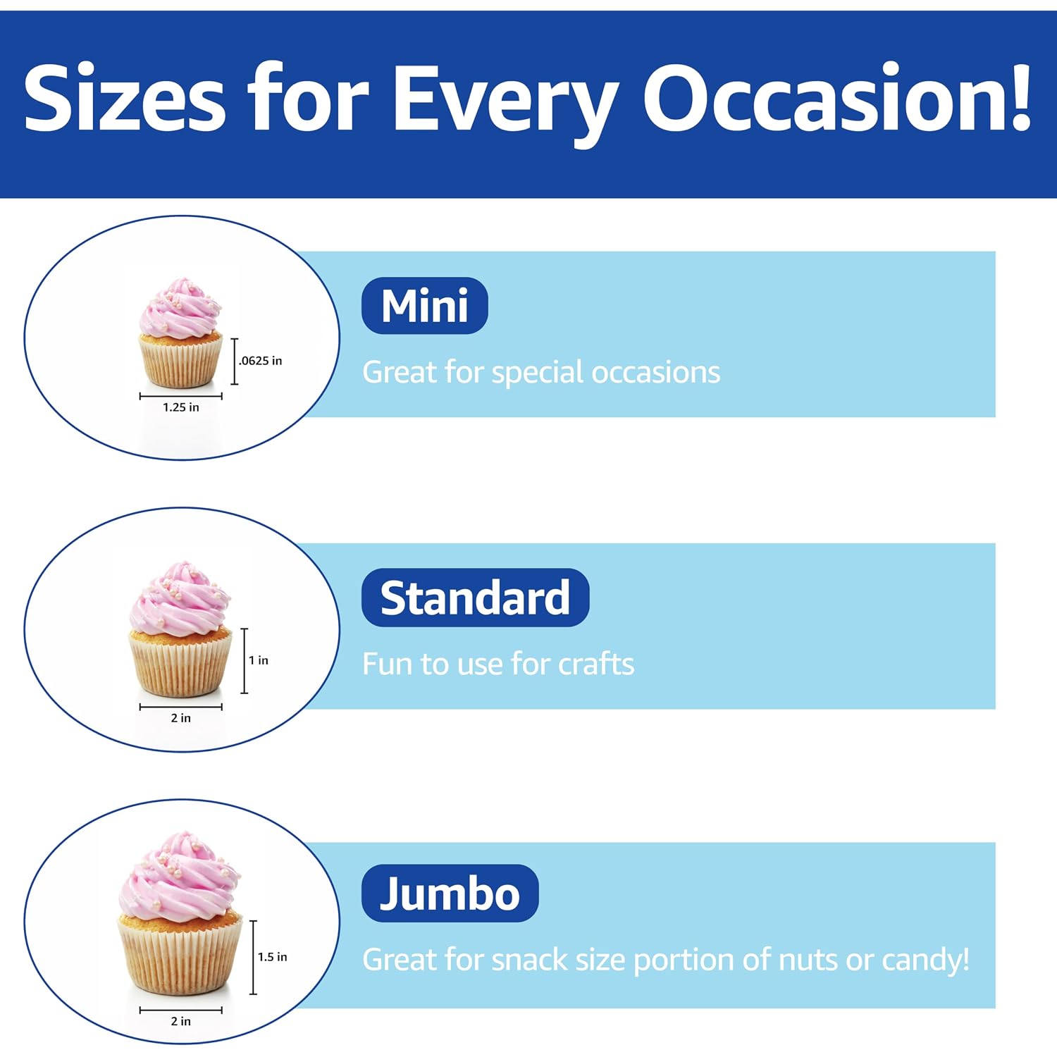 Amazon Basics White Jumbo Cupcake Liners, 40 Count, Pack Of 1