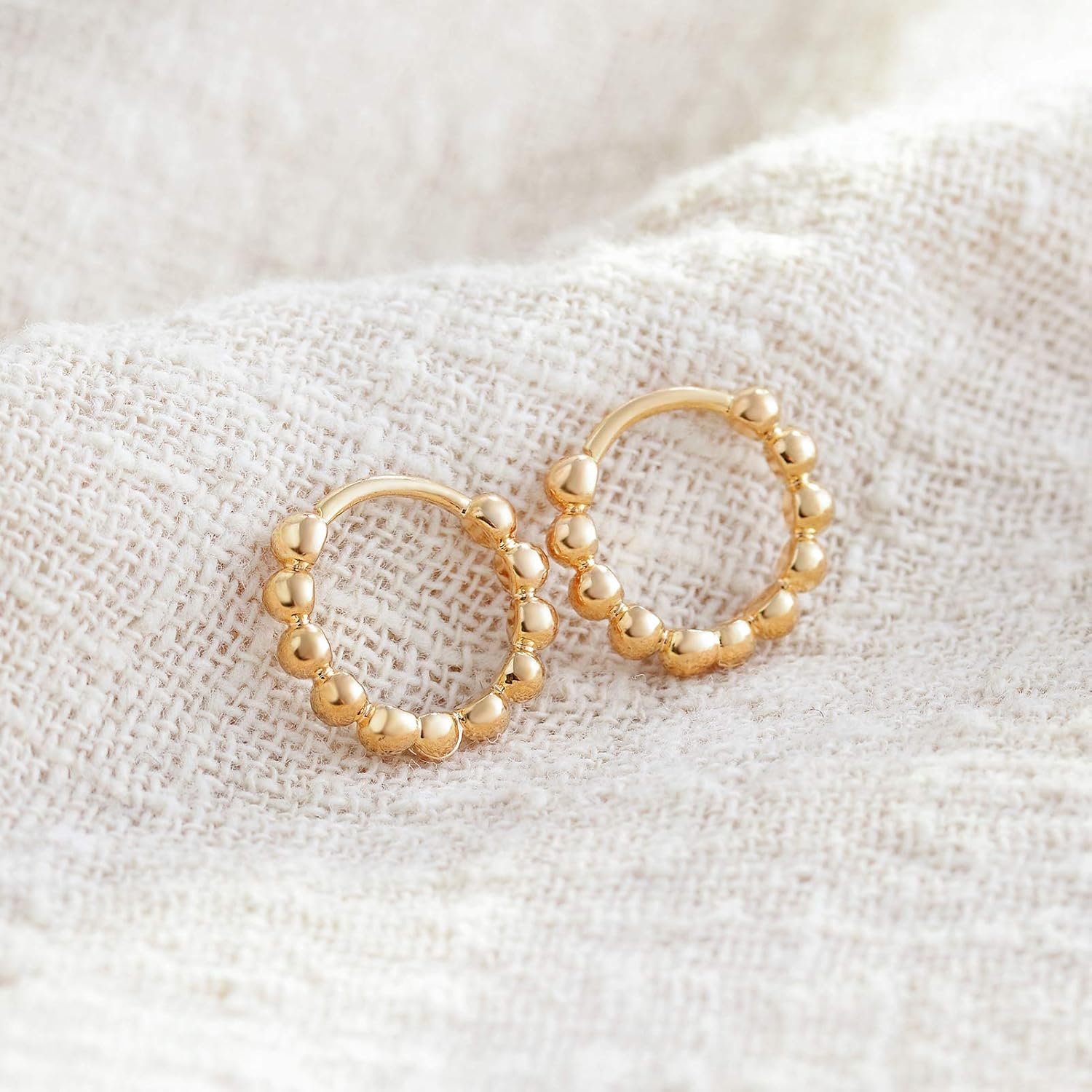 LOYATA Gold Huggie Hoop Earrings 14K Gold Plated Dainty Small Simple Hypoallergenic Jewelry Gift for Women