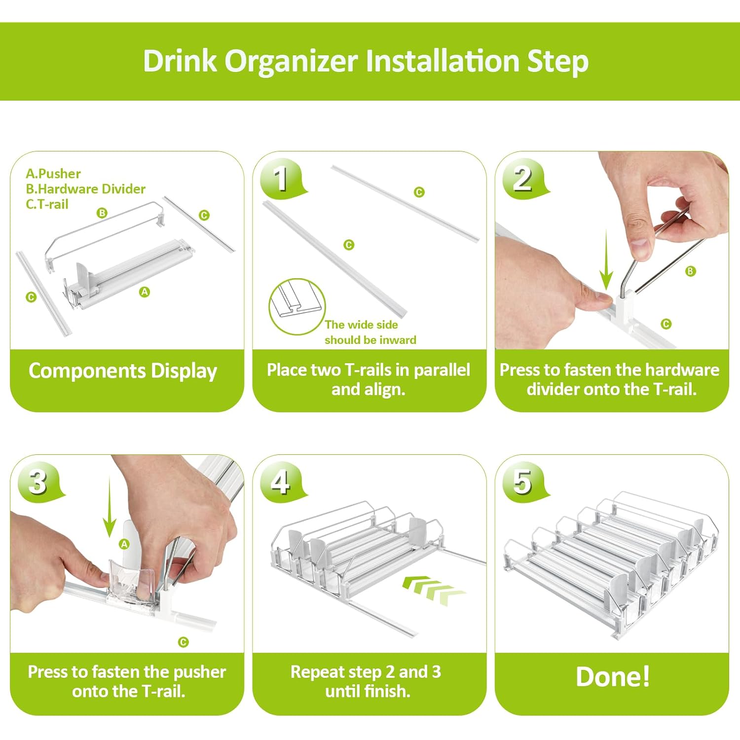 Drink Organizer For Fridge,Self Pushing Fridge Drink Organizer,Automatic Drink Dispenser For Fridge-Holds Up To 25 Cans