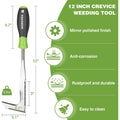 Workpro Crack Weeder, 12" Stainless Steel Crevice Weeding Tool | Soft Handle, L-Shaped Side-Walk Weed Puller Spatula, For Garden Lawn Yard Patio Terrace Paving Moss Garden Tool