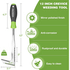 Workpro Crack Weeder, 12" Stainless Steel Crevice Weeding Tool | Soft Handle, L-Shaped Side-Walk Weed Puller Spatula, For Garden Lawn Yard Patio Terrace Paving Moss Garden Tool