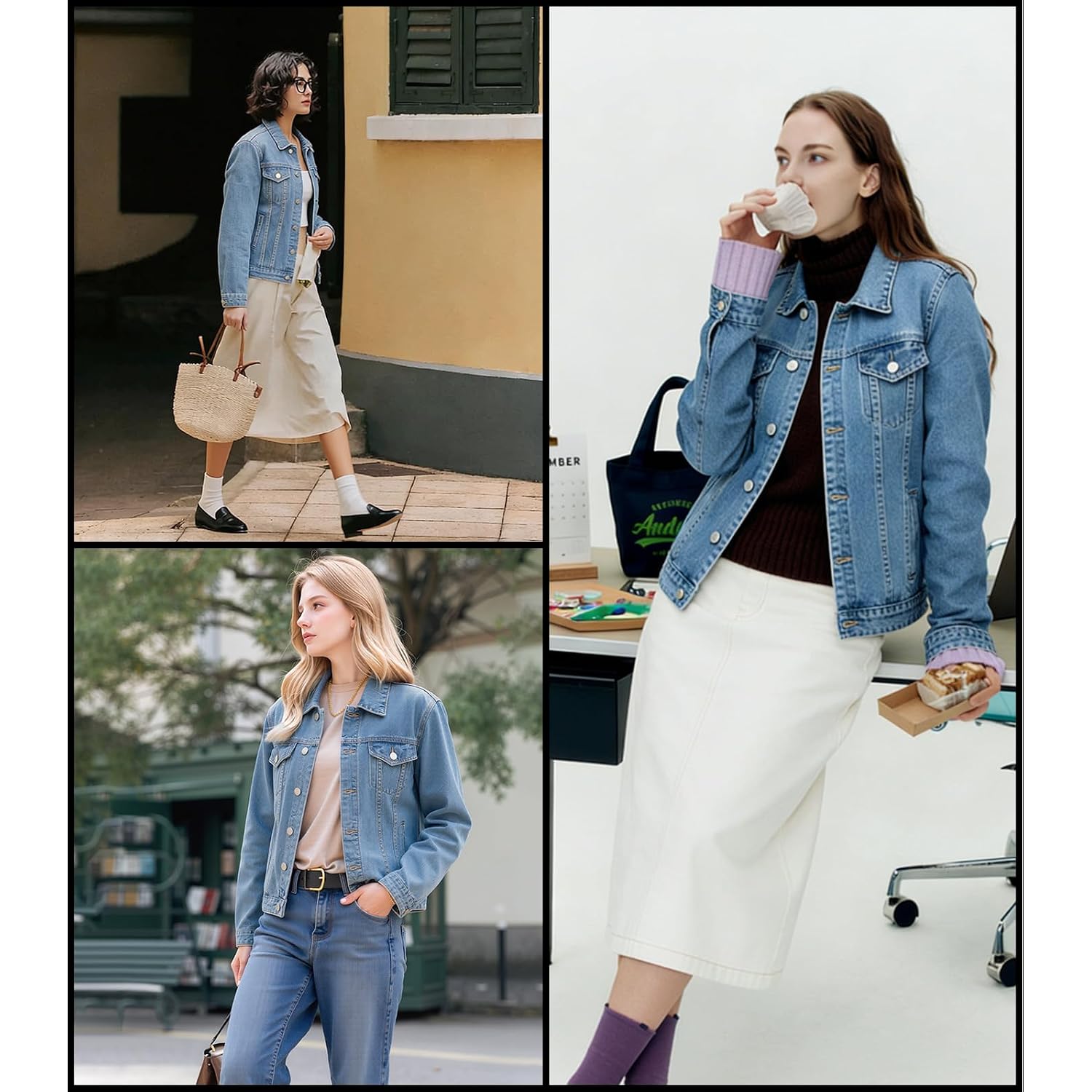 Miss Moly Women'S Denim Jacket Button Up Long Sleeve Basic Trendy Jean Jacket Coat With Pockets
