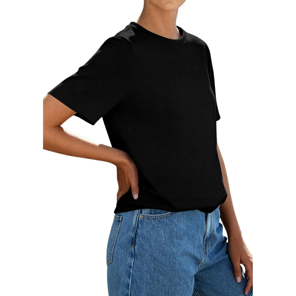PRETTYGARDEN Womens Short Sleeve Tops Summer 2026 Casual Crewneck Cotton Basic Tee Shirts Fashion Clothing Spring Outfits
