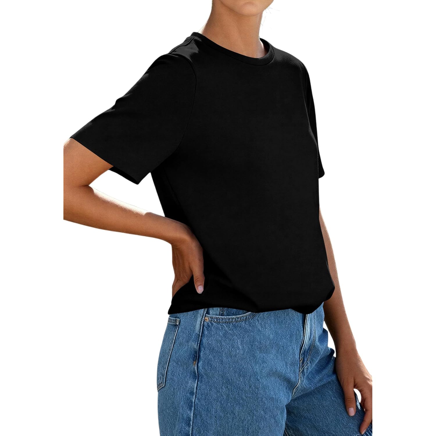 PRETTYGARDEN Womens Short Sleeve Tops Summer 2026 Casual Crewneck Cotton Basic Tee Shirts Fashion Clothing Spring Outfits