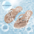 Lavau Flip Flops For Women, Waterproof Non Slip Thong Sandals For Shower Beach Pool, 100% Recyclable