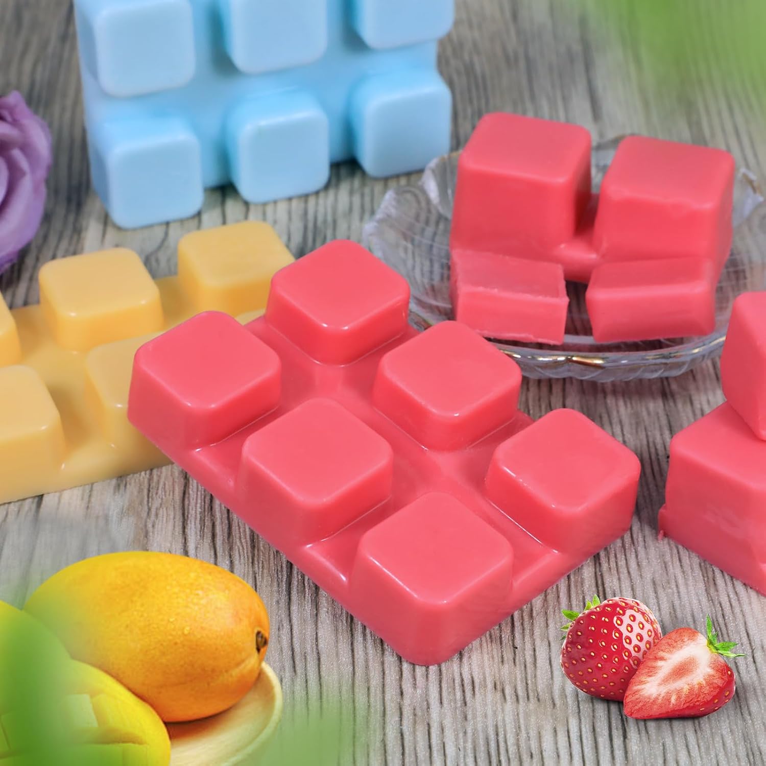 Wax Melts, Scented Wax Cubes Strong Scent, Summer Scents Soy Wax For Wax Warmer - Pineapple, Watermelon, Strawberry, Mango, Passion Fruit, Mint, 6 Pack