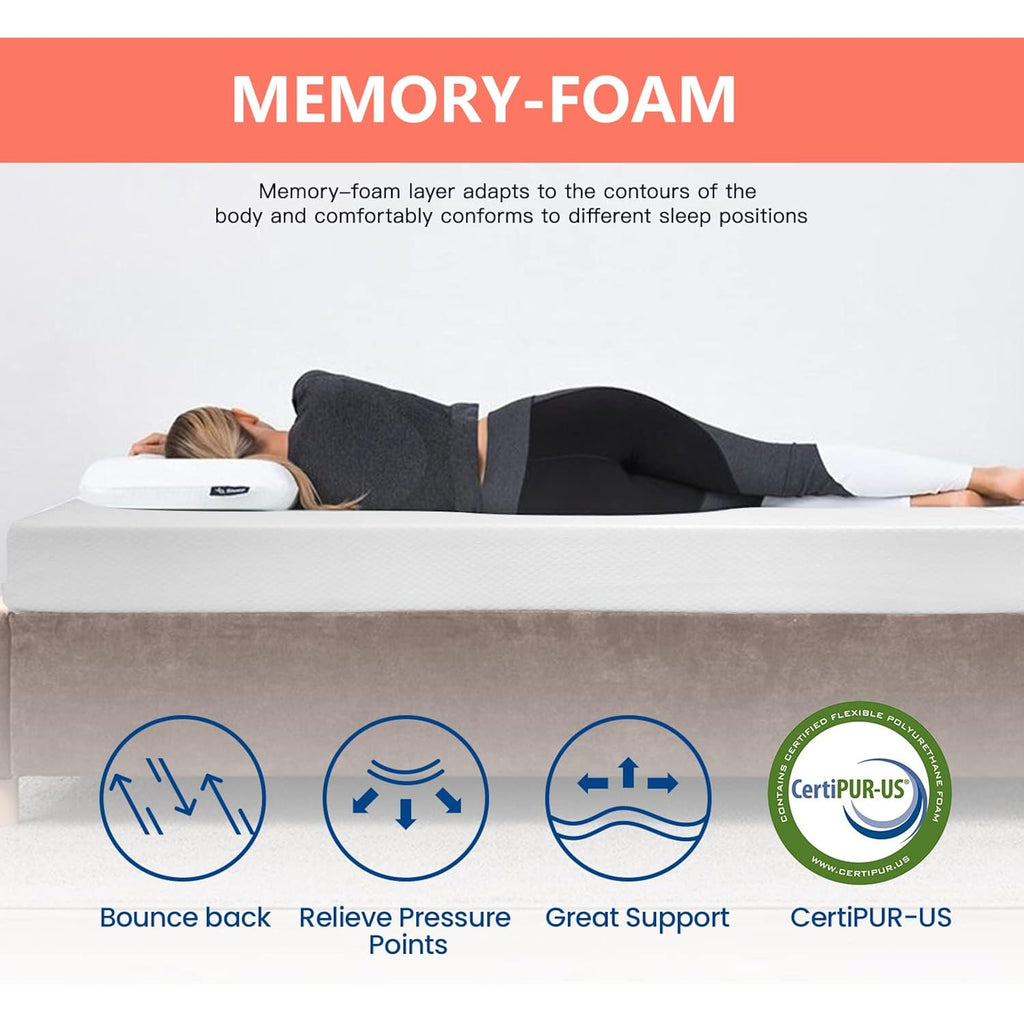 FDW | 5 Inch Full Mattress | Medium Firm | Gel Memory Foam Mattress | White | Bed in a Box, CertiPUR-US Certified | Pressure Relief, Cooling Ventilated Foam | Washable Removable Cover