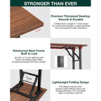 Small Folding Computer Desk – Portable 35.8 Inch Foldable Laptop Table, No-Assembly, Collapsible And Compact For Easy Storage, Lightweight For Small Spaces, Craft And Study Use, Dark Walnut