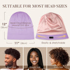 Lulusilk Mulberry Silk Lined Sleep Cap, No More Frizzy Tangled Hair, Stay On All Night Silk Hair Wrap For Sleeping With Adjustable Strap, Silk Bonnet For Women And Men, Lavender, Pack Of 1