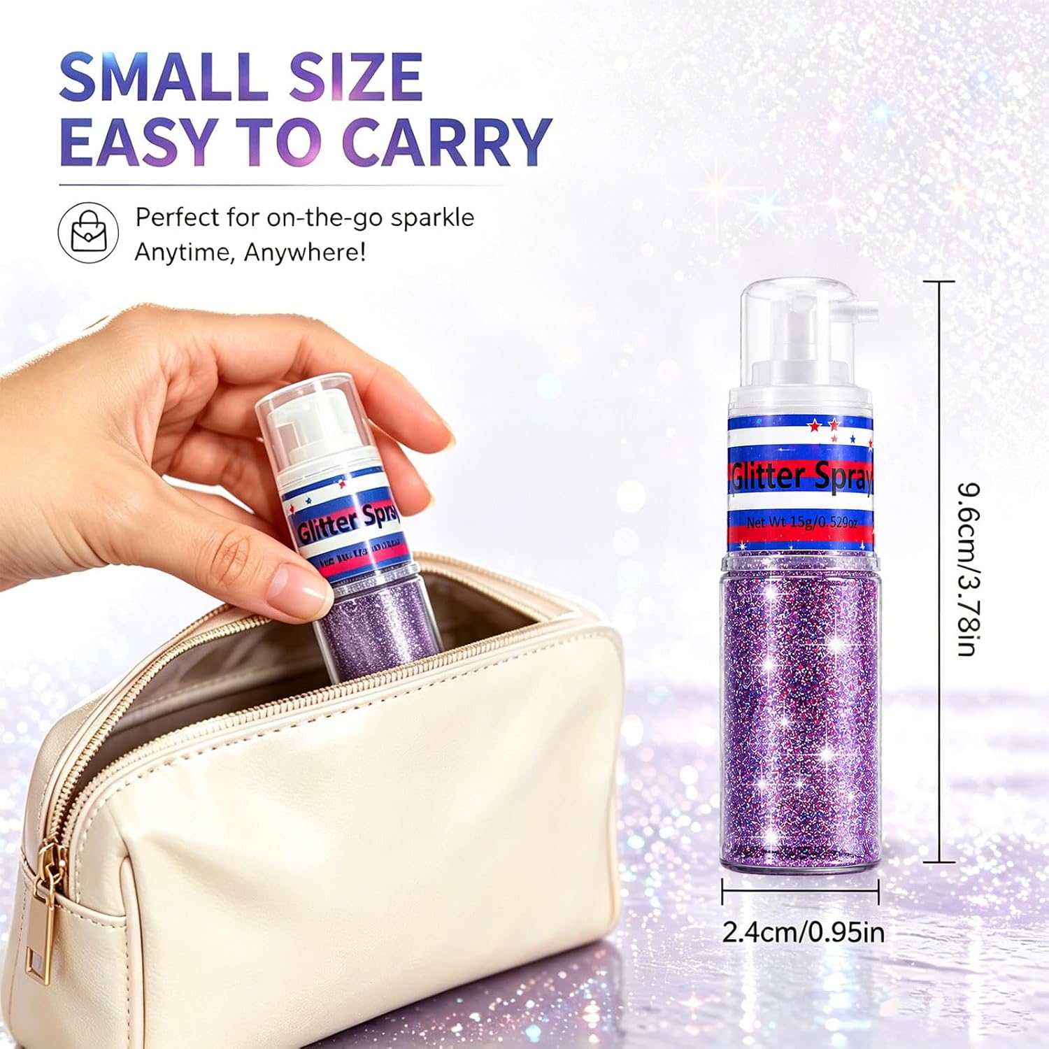 Patriotic Red White And Blue Hair And Body Glitter Spray, Hair Glitter Highlighter Powder For Clothes, Festival Party Makeup Fourth Of July Accessories For Women, 4Th Of July Independence Day