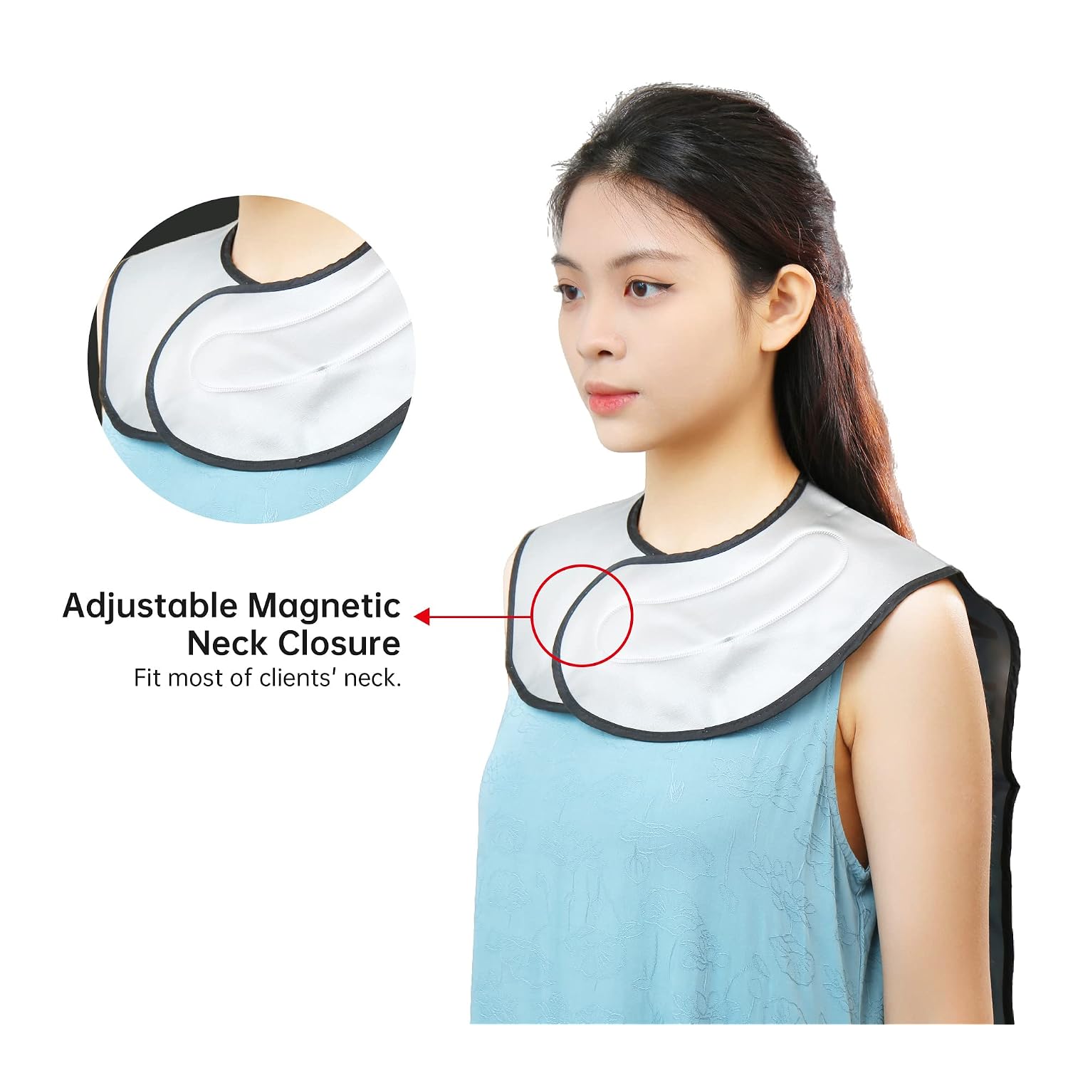 Hair Cutting Collar Tool, Salon Hairdressing Hair Dye Cape With Angular & Straight Cutting Guidelines, Waterproof