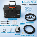 50Ft Portable Misting System For Cooling, Misters For Outside Patio With 5.8Gal/22L Foldable Tank, 5200Mah Pump (Ipx8) & 8 Adjustable Brass Nozzles For Umbrella, Camping, Golf Cart, Sport